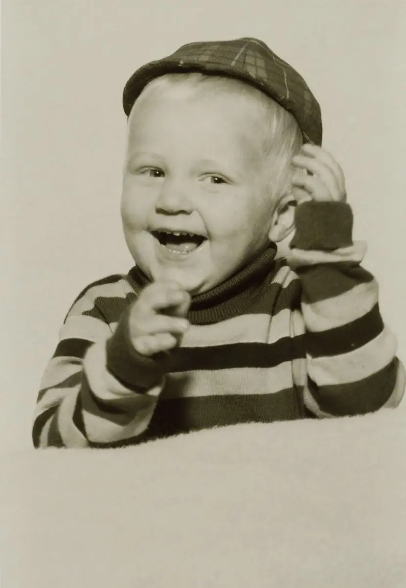 Childhood photo of Henk at age two, rediscovered during a photo organizing moment