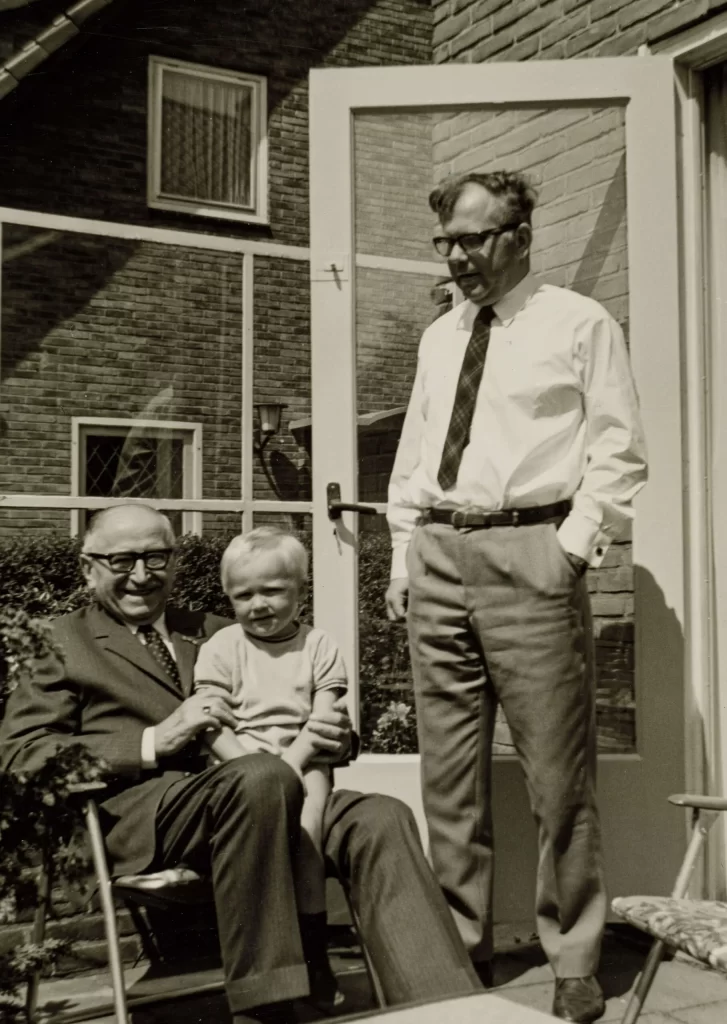 Three generations – Henk with his father and grandfather, revisited during a photo organizing moment