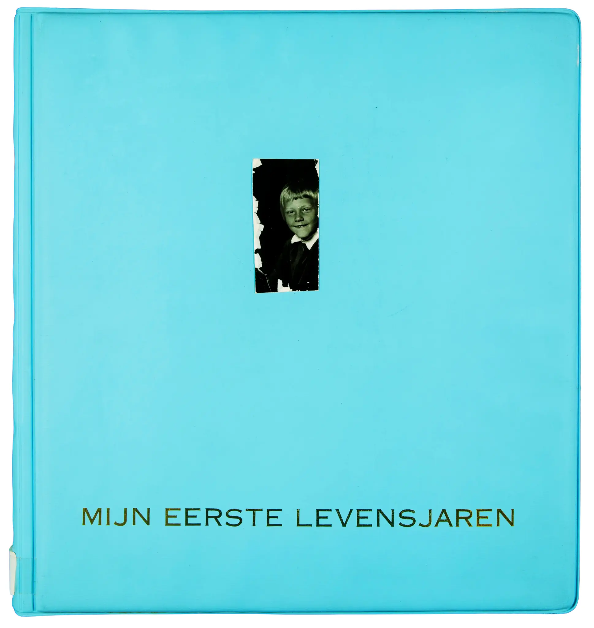 Vintage Dutch childhood photo album titled Mijn Eerste Levensjaren (My First Years of Life), made by Henk's mother, part of the personal story of certified photo manager Henk at Your Photo Assistant in New York