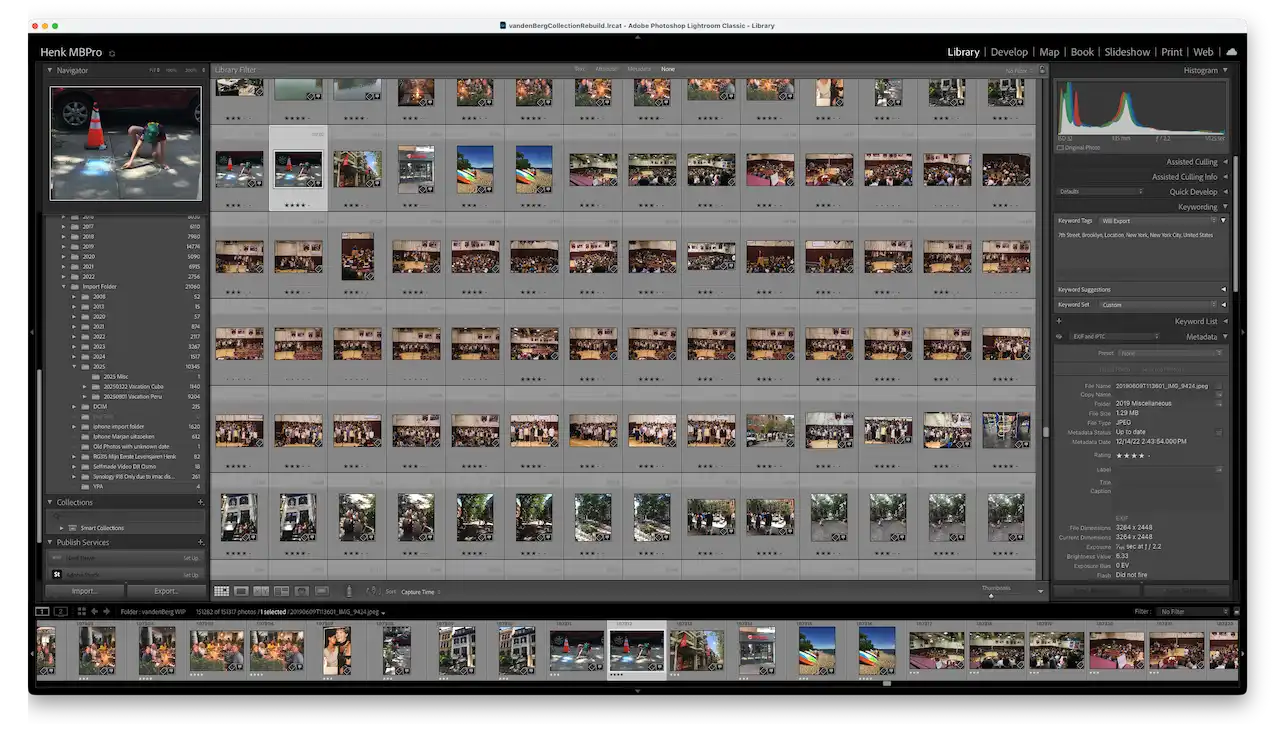 Adobe Lightroom Classic Library Workspace – Your Photo Assistant Adobe Lightroom Classic Library module in Grid view with folders by year, keywording, and metadata panels